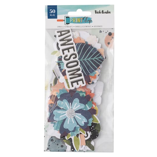 Vicki Boutin Print Shop Floral Die Cut Cardstock Ephemera